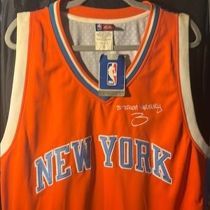 Majestic Orange New York Basketball Jersey